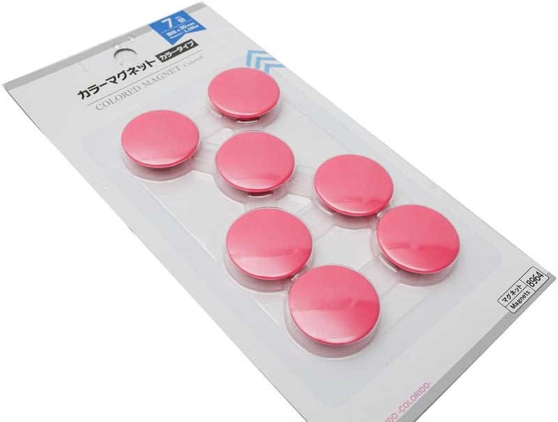 Daiso Colored Magnet - 30mm - 1.18in - 7 Pcs - Pink - Image 2